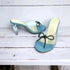 Womens Pastel Blue Clear Strap Bella Heels with Bow